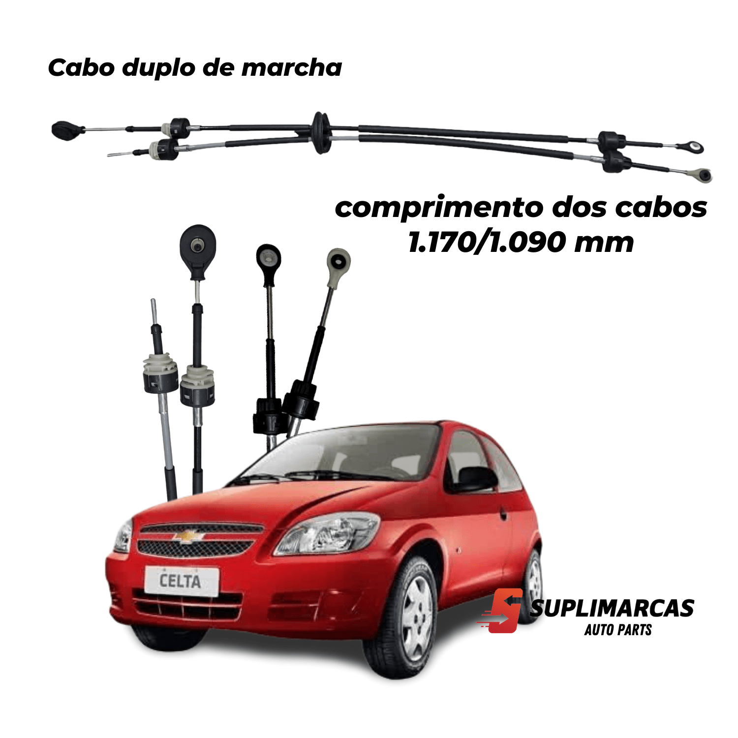 Kit Trambulador alavanca de cambio e cabo de marcha Classic Celta Prisma